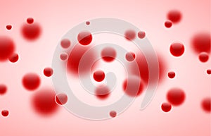 Background with red 3d bubbles.