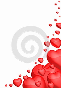 Background with red heart shapes