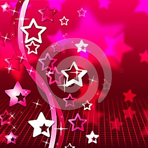 Background Red Indicates Abstract Twirl And Stars