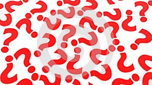 Background of red question marks on white background