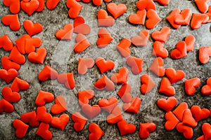 Background of red romantic hearts to usar on Valentine`s Day photo