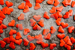 Background of red romantic hearts to usar on Valentine`s Day photo