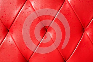 Background red sofa with waterdrop