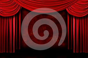 Background of Red Stage Theater Drapes
