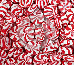 Background of red striped sugar candy