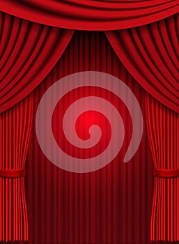 Background with red theatre curtain