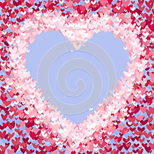Background with red vector hearts
