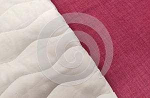 Background from red and white fabric