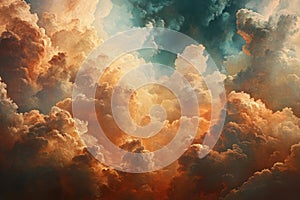 Background of renaissance cloud painting