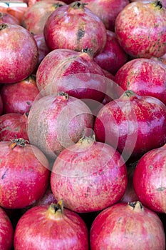 Background of ripe juicy pomegranates