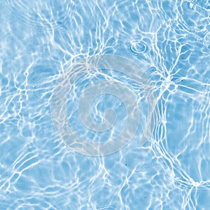 Background of rippled pattern of clean water in a blue