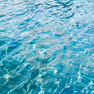 Background of rippled pattern of clean water in a blue.