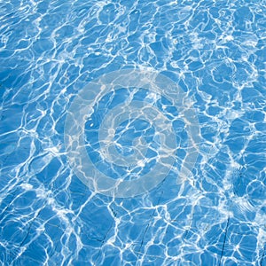 Background of rippled pattern of clean water in a blue swimming