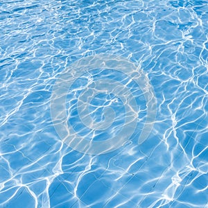 Background of rippled pattern of clean water in a blue swimming