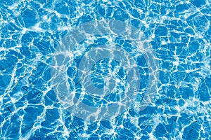 Background of rippled pattern of clean water in a blue swimming