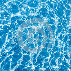 Background of rippled pattern of clean water in a blue swimming