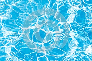 Background of rippled pattern of clean water in blue swimming po