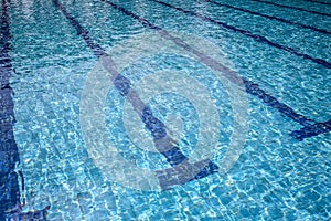 Background of rippled pattern of clean water in a blue swimming pool