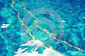 Background of rippled water in swimming pool