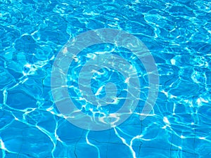 Background of rippled water in swimming pool