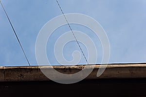 Background from the roof with downpipe of the building