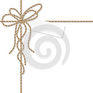 Background with rope bow and ribbons