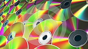 Background From Rotating CD-DVD Discs. 4K. Seamless Looped.