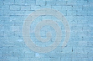 Painted Light Blue Brick Wall Background