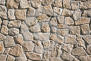 Rough wall made of natural stone