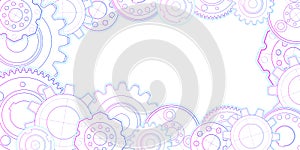 Background of round mechanical parts.Rotating gears vector .Technical banner for the inscription.