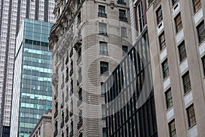 Background of a Row of Skyscrapers in Midtown Manhattan of New York City