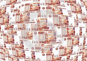 Background of Russian roubles photo