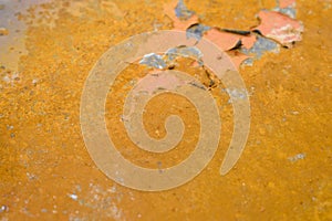 Background with rust. surface of yellow brown rusty metal. rusty iron texture.