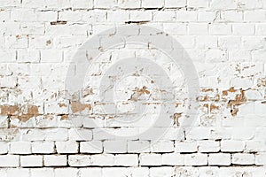 Background of rustic white brick wall