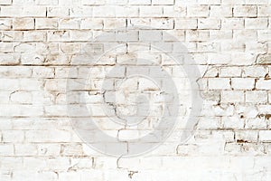Background of rustic white brick wall
