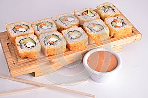 Background Salads Roll Sushi Japonese photo