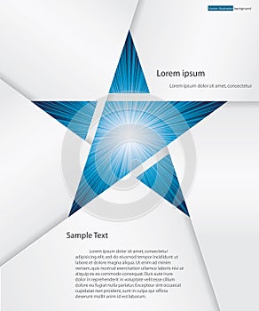 Background for sample text with burst in star space: white&blue