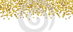 Background with scattered gold confetti