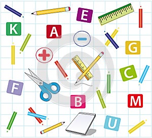 Background with school items