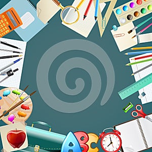 Background with school items