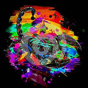 Background with scorpion  color art