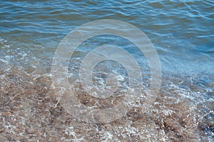 Background sea, ocean, surf waves on the beach