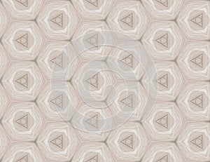 Background seamless pattern from the six-pointed hexagon and triangles beige colored. Geometric design template with symmetric