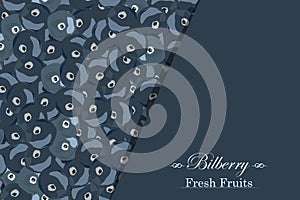 Background with seamless texture bilberries Cover fresh fruit.