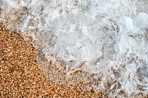 Background with seashell sand and water of wave