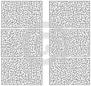 Background of a set collection of simple rectangular mazes