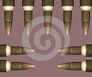 Background of a set of combat cartridges