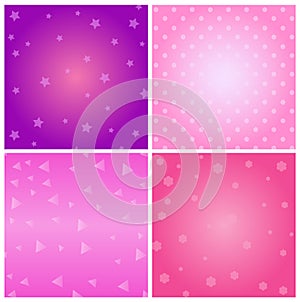 Background Set of 4 pink color
