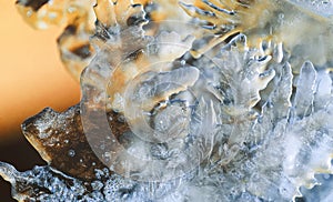 Background of shiny sheer ice in various shades