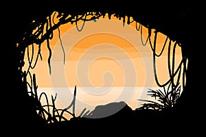 Background shortcut with sunset illustration